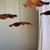 Brown Large Flat Wavy Leaf-Shaped Teak Pendant Light with Floral Design For Sale - Image 8 of 11