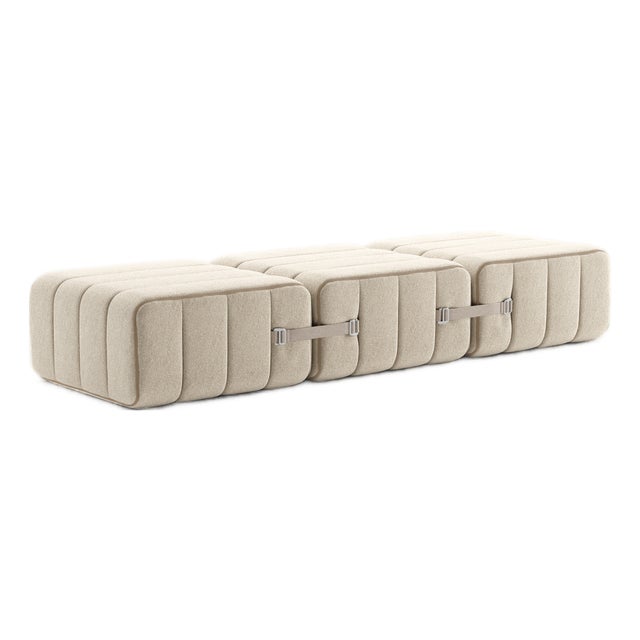 Curt Modular Set - Flexible Bench - Jet - 9110 (Grey / Beige) by Ambivalenz, Set of 3 For Sale