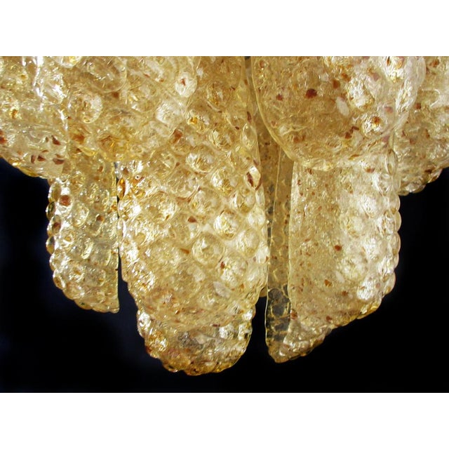 Metal Italian Amber Crystal Chandeliers, Murano, Set of 2 For Sale - Image 7 of 18