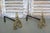 Mid-Century Modern Pair of Ornate French 1950s Andirons For Sale - Image 3 of 7