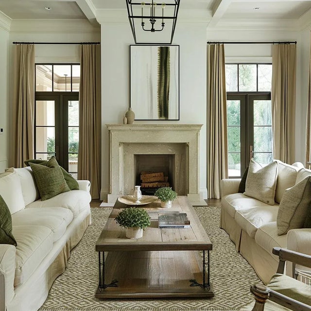 Part & Parcel Goods Textured Diamond Runner, 2’6”x8', Moss and Eggshell For Sale - Image 4 of 4