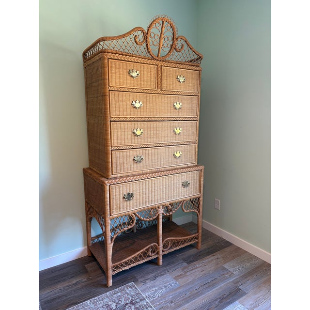 1970s Vintage Ralph Lauren "Safari" Collection Wicker Bedroom Set, Bed and Two Dressers For Sale - Image 5 of 17