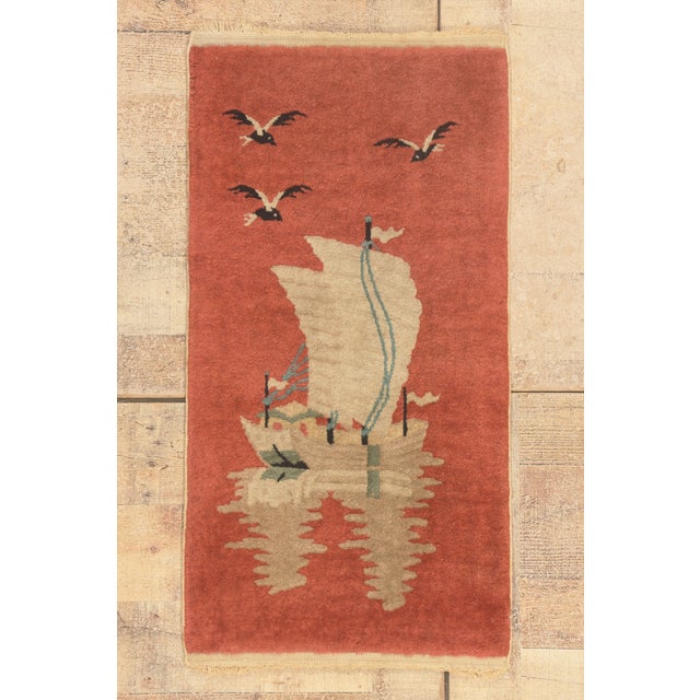 Antique Chinese Art Deco Rug, 01'07 X 02'11 For Sale - Image 10 of 10