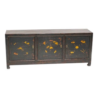 1920s Black Lacquer Painted Side Board For Sale
