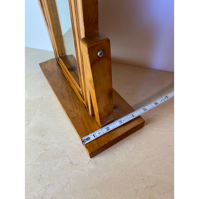Vintage Handmade Carved Pine Tabletop Picture Frame on Stand, Rustic Folk Art Photo Display For Sale - Image 10 of 11