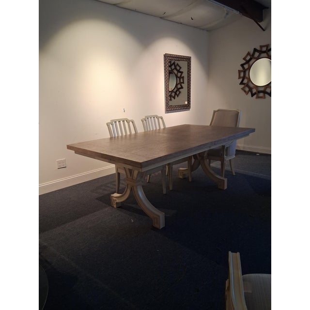 Stanley Furniture Transitional Dining Table & 6 Chairs – Includes 22" Leaf Elegant Stanley Furniture dining set featuring...