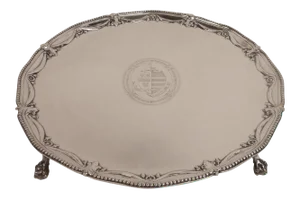 Large George III Sterling Silver Salver by John Carter circa 1776