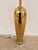 Modern Currey & Co Tall Porcelain Lamp with Brass Metallic Glaze on round acrylic base. Showroom floor sample.