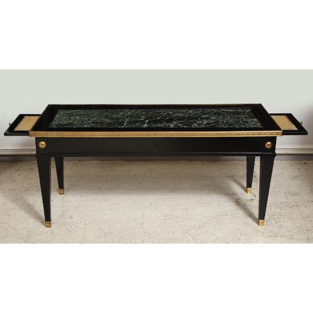 Mid-Century Modern Jansen Marble-Top Coffee Table in the Directoire Manner For Sale - Image 3 of 12