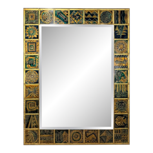 1940s Italian Modern Reverse Decorated Mirror