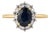 VRJewels 1.55ct Blue Sapphire Diamond Halo Ring Size 4 in 14k Yellow Gold For Sale