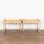 Pair, country tray side tables with turned legs and base. The old painted finish of yellow/ocher/beige varies slightly...