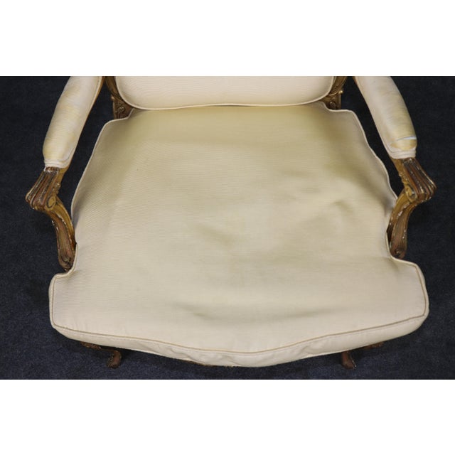 Pair 19th C. French Louis XV Style Giltwood Armchairs For Sale - Image 12 of 17