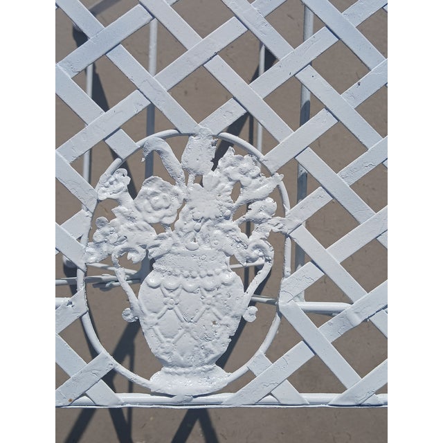 1950s Mid Century Wrought Iron Fold Up Table With Flower Vases Pattern For Sale In Naples, FL - Image 6 of 8