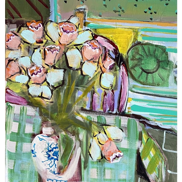 Contemporary "Daffodils" an Original Framed Painting by Shann Spishak For Sale - Image 3 of 7