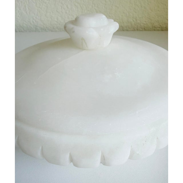 Italian Alabaster Carved Lidded Dish, 1960s For Sale In Sacramento - Image 6 of 11