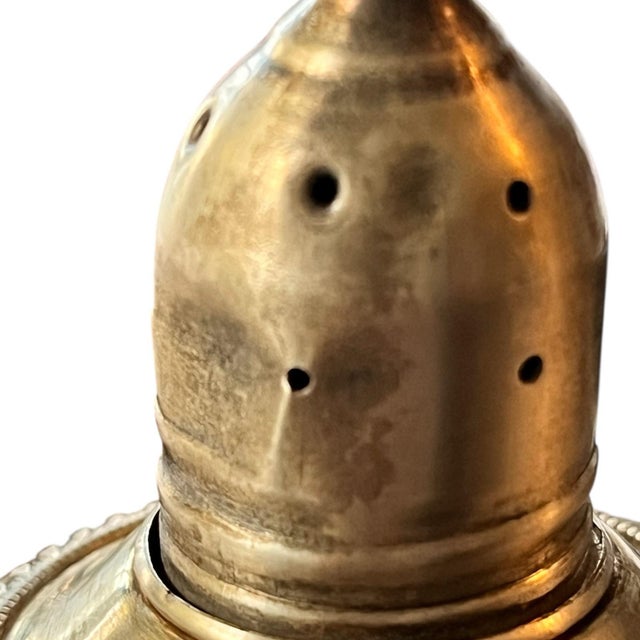 Metal Vintage Duchin Salt Shaker Sterling Silver Weighted Glass Edwardian Victorian Formal Industrial Midieval For Sale - Image 7 of 7