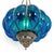 Vintage Turquoise Glass Pumpkin Pendant Light Large For Sale - Image 4 of 5