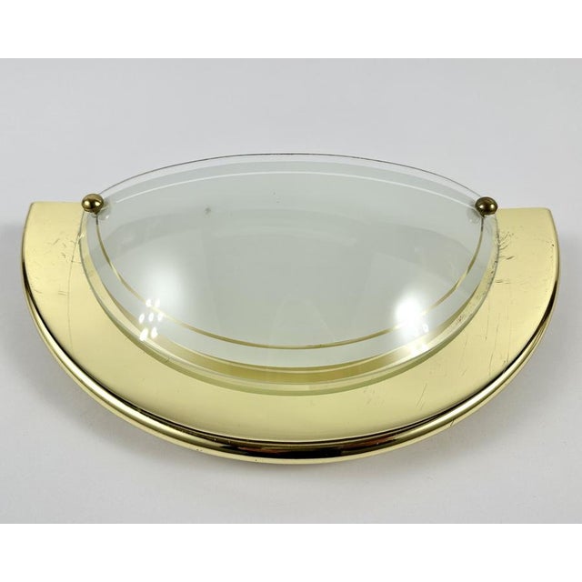 Metal Vintage Wall Lamp in Brass & Glass from Massive, Belgium, 1970s For Sale - Image 7 of 10