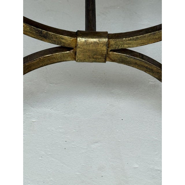 2020s Small Hand Forged Spanish Gilt Iron Bench in Muslin For Sale - Image 5 of 12