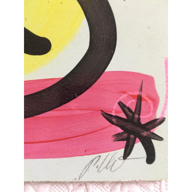 Abstract 1980s Mirovian Style Abstract Painting by Peter Keil For Sale - Image 3 of 5