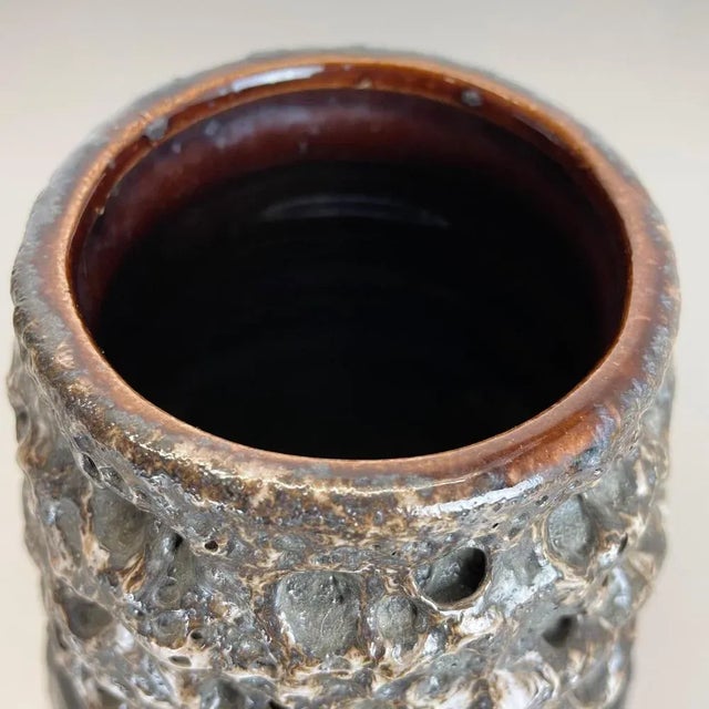 German Vintage Pottery Fat Lava Vase from Scheurich WGP, 1970s For Sale - Image 17 of 18