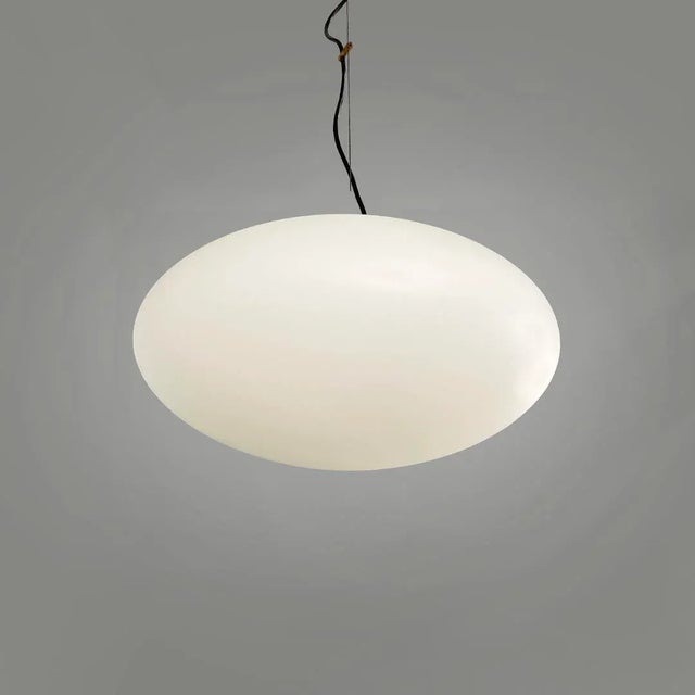 Mid-Century Modern Mid-Century Modern Italian Opaline Glass Pendant Lamp from Stilnovo, 1960s For Sale - Image 3 of 15