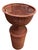 Pair of Vintage Woven Wicker Urn Planters on Cylindrical Pedestals For Sale - Image 4 of 12