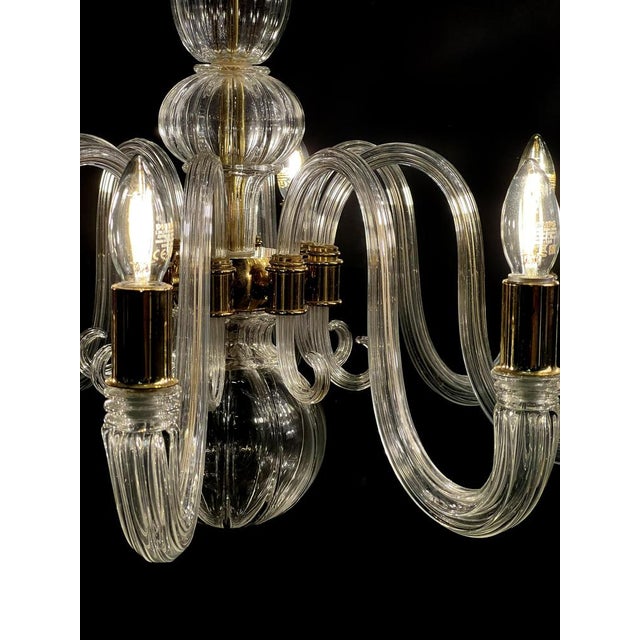 Italian Murano Glass Chandelier with Gold Inserts attributed to Barovier & Toso, 1970s For Sale - Image 15 of 18