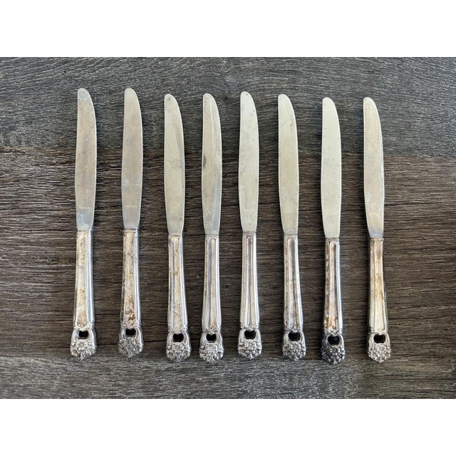 Silver 1847 Rogers Bros Eternally Yours Silverplate Flatware Set of 52 With Case For Sale - Image 8 of 10