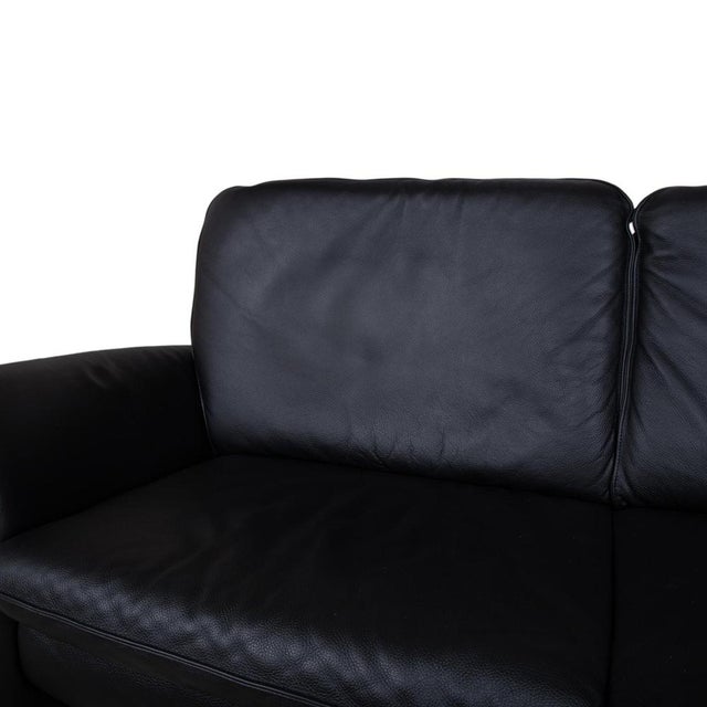 Three-Seater Sofa in Black Leather from Musterring For Sale - Image 4 of 11