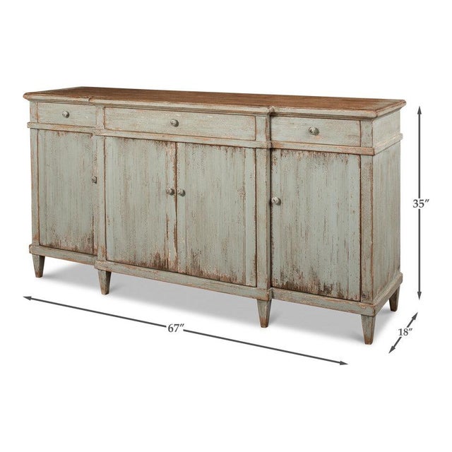 French Country Buffet in Sage Green For Sale - Image 10 of 10