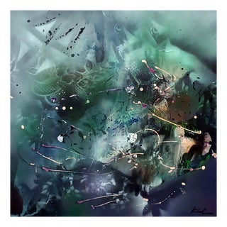 Ovidiu Kloska, the Hidden Calligraphy of Soft Moss and Time, Acrylics on Canvas For Sale