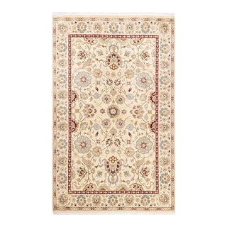 Mogul, One-of-a-Kind Hand-Knotted Area Rug in Ivory, 4' 1" x 6' 5" For Sale