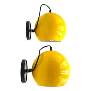 Wall Lamps in Yellow by Emmedi, 1970s, Set of 2 For Sale
