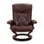 1990s Ekornes Stressless President Recliner & Ottoman Maroon Leather in Rosewood Base For Sale - Image 5 of 14