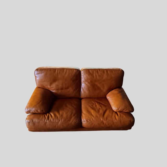 Vintage Italian Leather Sofa from Formaflex, 1970s, Set of 2 For Sale - Image 9 of 14