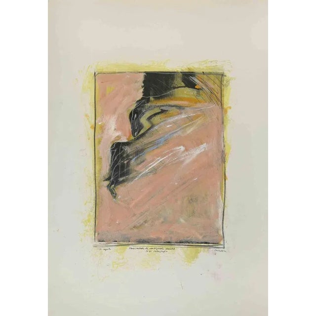 Movement of a lady while being photographed is a painting artwork applied on cardboard, realized by sergio barletta in...