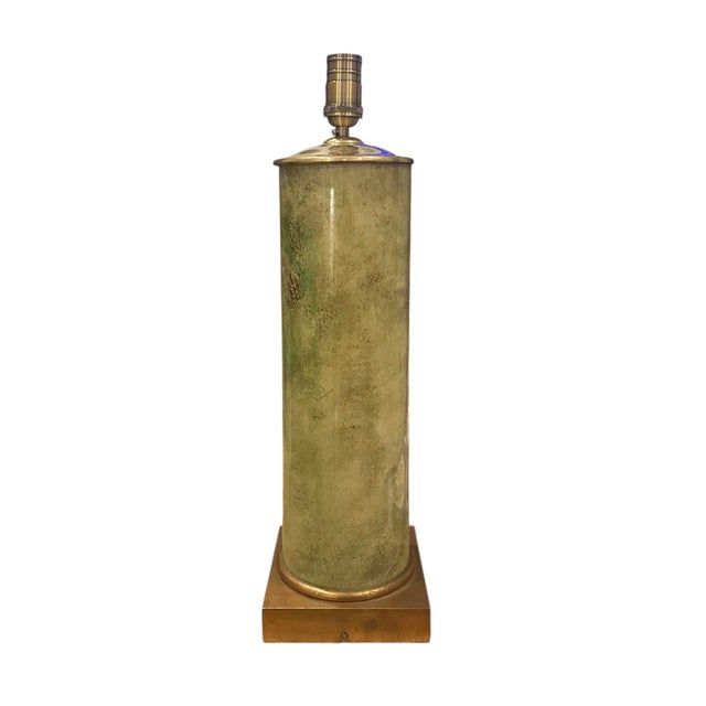 Mid 20th Century Vintage Mid Century Neoclassical Style Cylindrical Glass Column Lamp in the Manner of Piero Fornasetti For Sale - Image 5 of 10