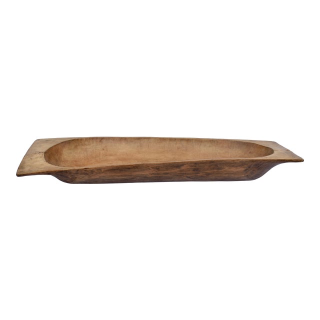 Antique Hand-Hewn Fruitwood Trog or Dough Bowl For Sale
