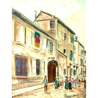 Maurice Utrillo (After) - Rue Cortot in Montmartre, Signed Lithographic Poster For Sale