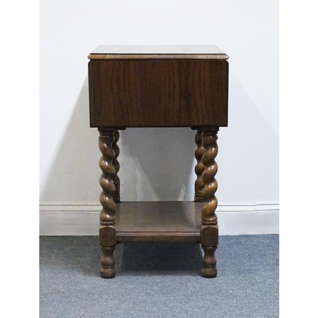 Drexel Heritage Bishopsgate Collection Solid Walnut English Tudor Style 41" Drop Leaf Accent End Table 122-602-2 For Sale - Image 13 of 17