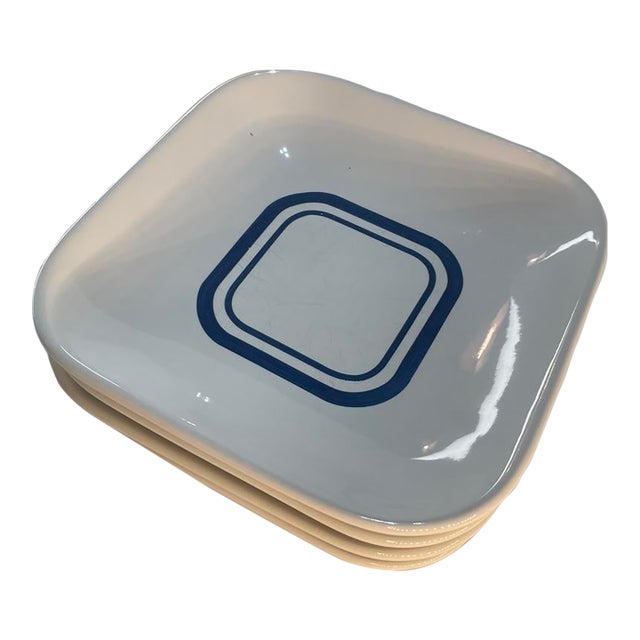 Nautica Signature Tablewares Square Dessert Plates - Set of 4 For Sale