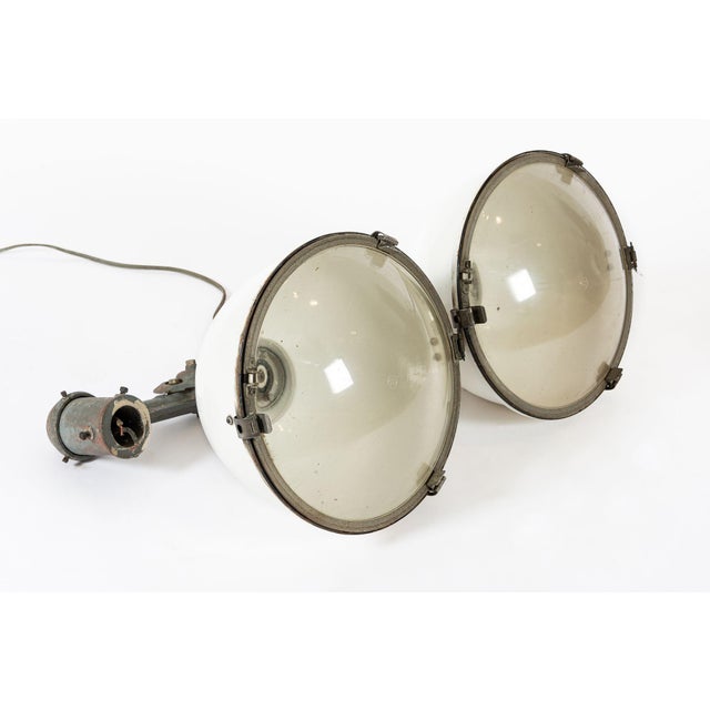 Huge 22” Vintage Industrial Floodlight Lamps Westinghouse Pair For Sale - Image 11 of 11