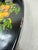 Vintage Hand-Painted Black Lacquer Oval Tole Serving Tray With Citrus Fruit For Sale - Image 4 of 11