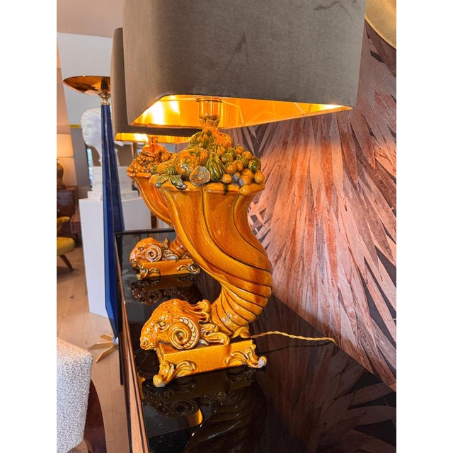 Glazed Ceramic Leaning Rams Table Lamps, 1950s, Set of 2 For Sale - Image 3 of 11