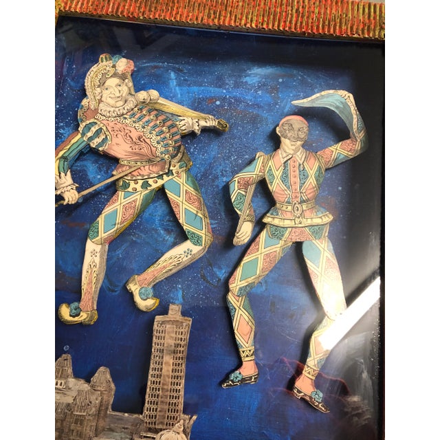 Hand made deep set 3D collage assembly overall 19.5 x 23.5. 3 inches deep Hand made frame signed on upper right edge