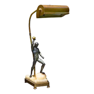 Piano Lamp With Figure of Atlas Circa 1920's