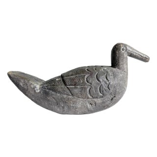 Early 20th C Folk Art Duck Decoy Figurine For Sale