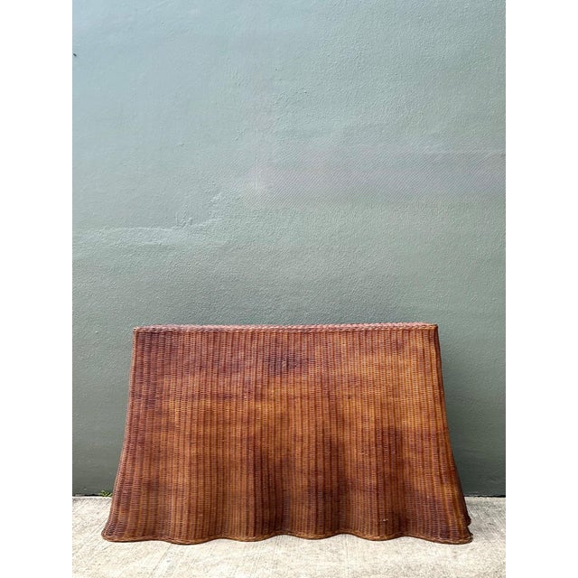 Vintage Woven Rattan Ghost Console Table For Sale - Image 13 of 18
